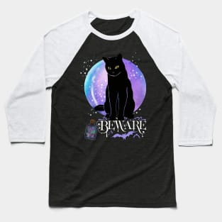 Black cat Magic Witch Tarot cards Beware potion witchy Witchcraft astrology Halloween Baseball T-Shirt